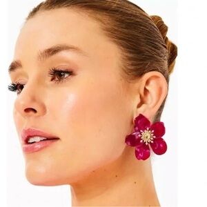 New Lilly Pulitzer Pink Orchid Earrings